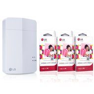[Printer+Paper SET] New LG Pocket Photo Printer 3 PD251 [White] (Follow-up model of PD241T PD239) + LG Zink Sticker... N3
