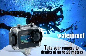 Cubicam 1080p HD camcorders- 5MP, 20m Waterproof Digital Sports Camera with Body Strap &amp; Mount Accessory Kit N9