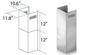 ZLINE 2-12 in. Short Chimney Pieces for 7 ft. to 8 ft. Ceilings N11