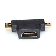 GBSELL 3 in 1 HDMI Female to Mini HDMI Male + Micro HDMI Male Adapter Connector N3