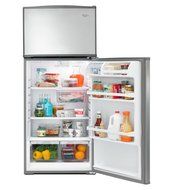 Monochromatic Stainless Steel Whirlpool 28&quot; Wide Top-freezer REF... N5