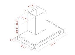 K-star K1003A Wall Mounted Range Hood 36" N2