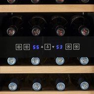 Koldfront 32 Bottle Free Standing Dual Zone Wine Cooler - Black and Stainless Steel N3