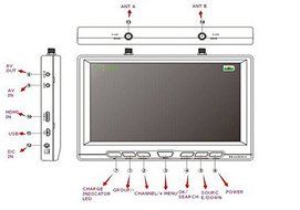 RX LCD5812 5.8GHz 7inch 40 Channels Raceband LCD Diversity Receiver Monitor for RC FPV (white) N6