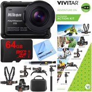 Nikon KeyMission 170 4K Ultra HD Action Camera with Built-In Wi-Fi + Outdoor Action Kit + 64GB MicroSD Memory...