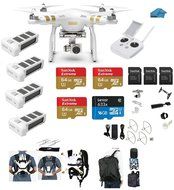 DJI Phantom 3 Professional (Pro) 4K Video Camera EVERYTHING YOU NEED Kit + 4 Total DJI Batteries + Snap on Guards... N4