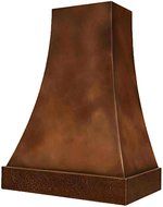Tall Copper Range Hood (light, 36") N2