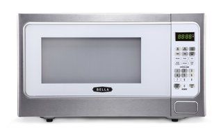 Bella BMO11ABTBKC 1000W Family-Sized Digital Microwave Oven, 1.1 cu. ft., Stainless Steel and Black N6