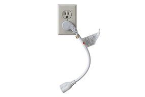 SF Cable, 2ft Ultra Low Profile Angle NEMA 5-15P to 5-15R with 24 inches 16/3 AWG SJT N3
