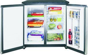 IGLOO FR551 5.5 Cubic Feet Side by Side 2 Door Refrigerator Freezer, Stainless Steel N2