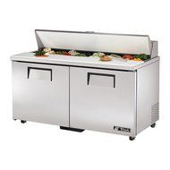 True TSSU-60-16 60&quot; 2 Door Refrigerated Sandwich Prep Table | (16) 1/6 Pan Capacity N4