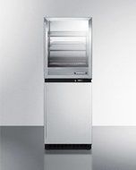Summit RFBW64 24&quot; 4 cu. ft. Upper Warming Cabinet and 4.6 cu. ft. Lower All-Refrigerator with Digital Thermostat...