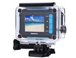 REMAX SD01 1.5 inch Waterproof Shake-proof Sports Camera - Blue + Black N5