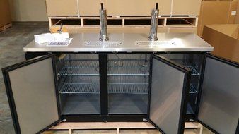 72" Beer Keg Dispenser Kegerator Refrigerator w/ Stainless Top + 2 Taps! &hellip; N3