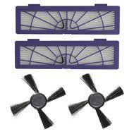 SHP-ZONE 2 Side Brushes &amp; 2 High-Performance Filters replacement for Neato BotVac Series 945-0123