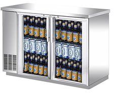 UBB-24-48GS 48" Narrow Glass Door Stainless Steel Back Bar Cooler with LED Lighting