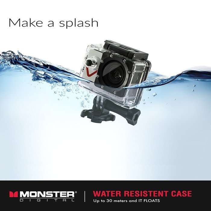 Monster Vision 360 Camera 1080p 60 fps Action Camera, 16GB MicroSD included, Ultra Wide Angle, WiFi Enabled [CAMVI... N38