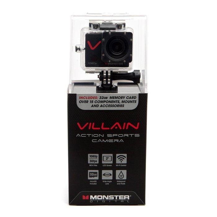 Monster Vision 360 Camera 1080p 60 fps Action Camera, 16GB MicroSD included, Ultra Wide Angle, WiFi Enabled [CAMVI... N39