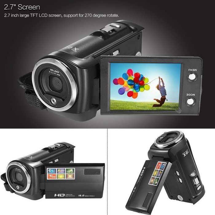 SSstar 2.7" TFT LCD High Definition 720P Digital Camcorder 270 Degree Rotation 16x Zoom Portable Digital Video... N7