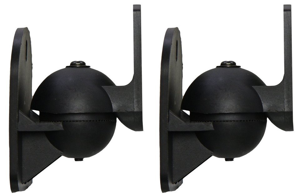 VonHaus Black Universal Wall Mount Speaker Brackets x 2 N3