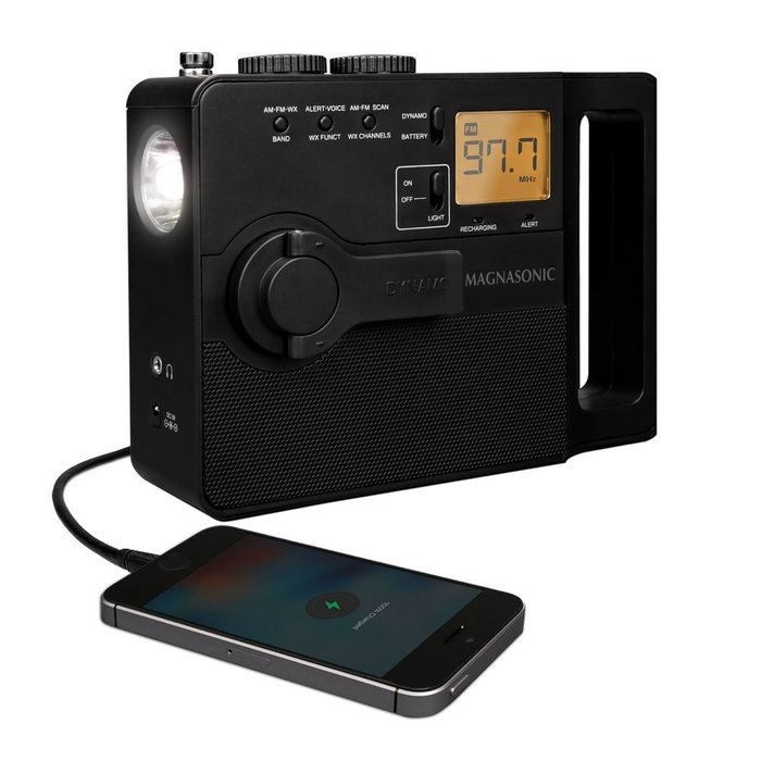 Magnasonic Multi-Function Hand Crank Emergency Radio, Dynamo Charging, AM/FM/Weather Alert, Ultra Bright LED Flashlight... N2