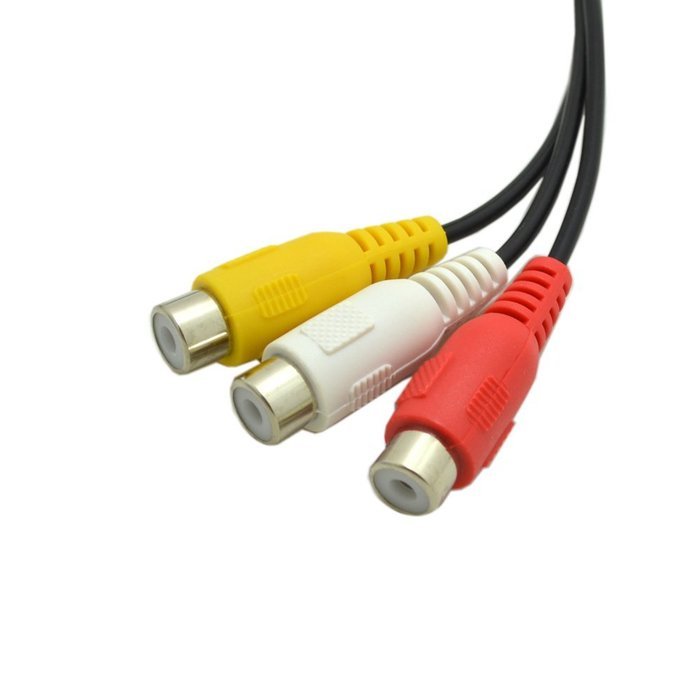 2 Pack 3.5mm 6" Mini Aux Male Stereo Right to 3 RCA Female Audio Video AV Adapter Cable N3