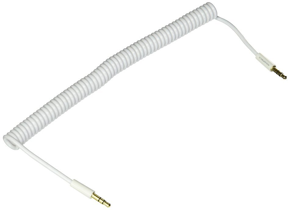Monoprice 109564 Coiled 3-Feet 3.5mm Male to 3.5mm Male Stereo Audio Cable, Black