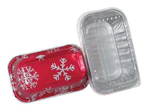 Durable Packaging 9302X Holiday Aluminum Mini Loaf Pan with Plastic Dome Lid (Pack of 100 Pans with Dome Lids)