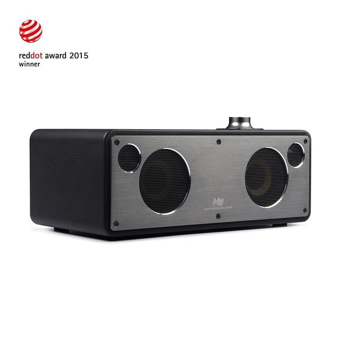 GGMM M3 Retro Wi-Fi/Bluetooth Stereo Wireless Leather Speaker | Featuring 40W Output, Multi-Room Play, Airplay... N17