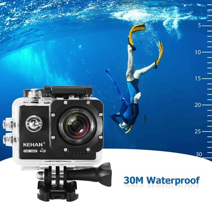 KEHAN C70 Full HD 1080P 60fps 2.0" Mini Wi-Fi Sports Action Camera 170 Degree Wide Lens with Time-Lapse/Loop Recording... N14