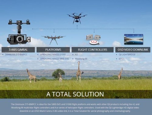 DJI Zenmuse Z15-BMPCC Professional 3 Axis Brushless Gimbal N4