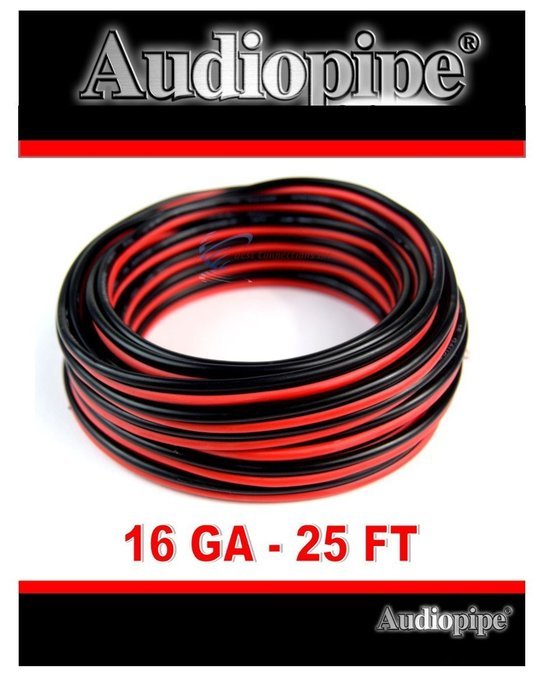 25' Ft. 16 GA Gauge Red Black Stranded 2 Conductor Speaker Wire Car Home Audio N3