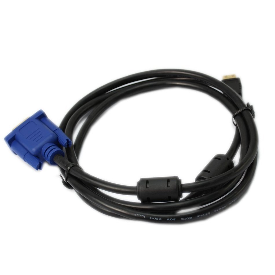 TOOGOO(R) 1.5 Metre Mini HDMI Male to VGA HD-15 pin Male Adapter Connector Cable(Black)