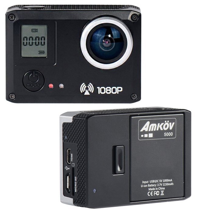 AMKOV AMK7000S 4K Ultra HD 60fps WiFi Waterproof 30M 170 Degree Wide Angle Camera with Remote Controller N6