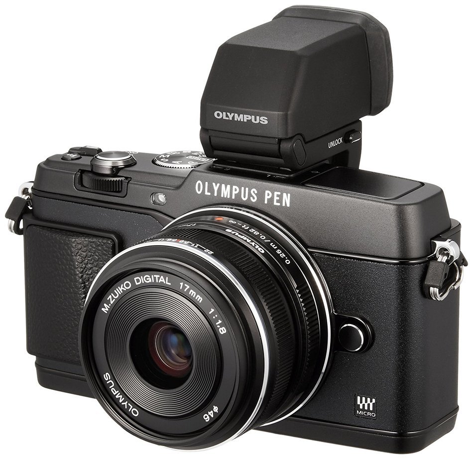 Olympus E-P5 17mm f1.8 and VF-4 16.1 MP Compact System Camera with 3-Inch LCD (Black) - International Version... N11