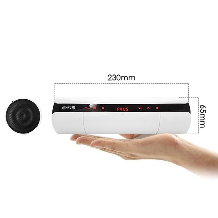 ITART Wireless Bluetooth Portable Hi-Fi Speakers with LED Touch Screen TF Card Support Speaker (Silver) N2