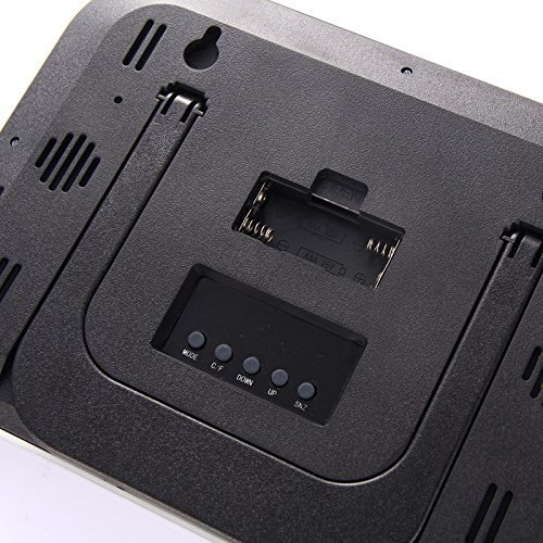 Vintage Digital Wall Clock Modern Design with Indoor and Outdoor Temperature N4