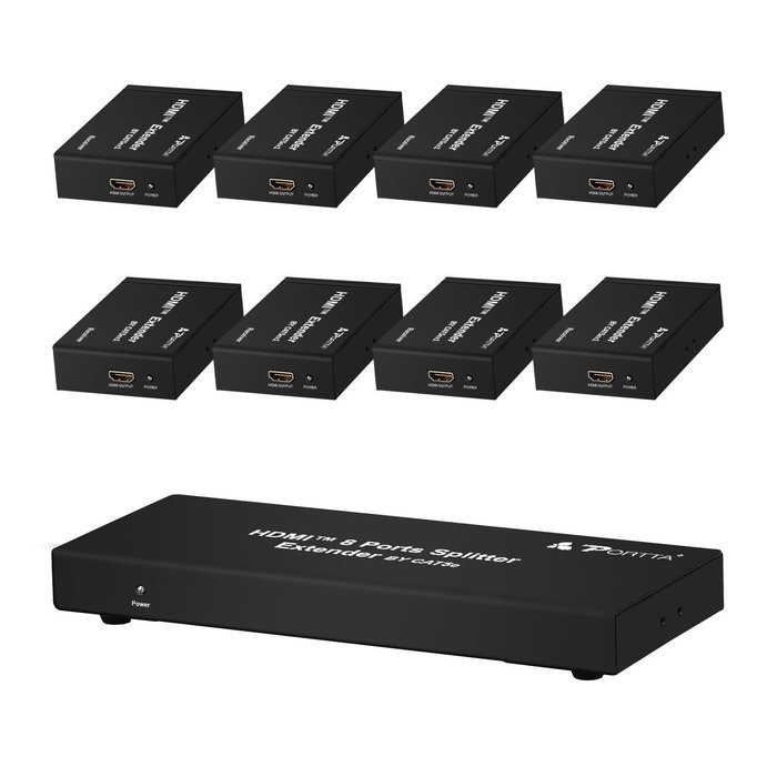 Portta PET0108 HDMI Splitter 8 Port 1x8 v1.3 support Full HD 1080p Deep Color HD Display on 8 TV N3