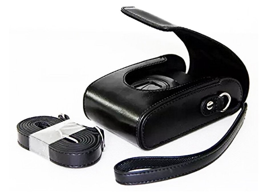 CEARI PU Leather DSLR Camera Case Bag with Neck Shoulder Strap for Panasonic Lumix DMC-ZS30 DMC-ZS35 DMC-ZS40...