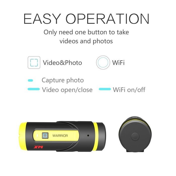 XM Sports HD 1080P Action Camera H.265 Built-in Wi-Fi Camcorder With 3400mAh Lithium-ion Battery & 16GB Micro... N7