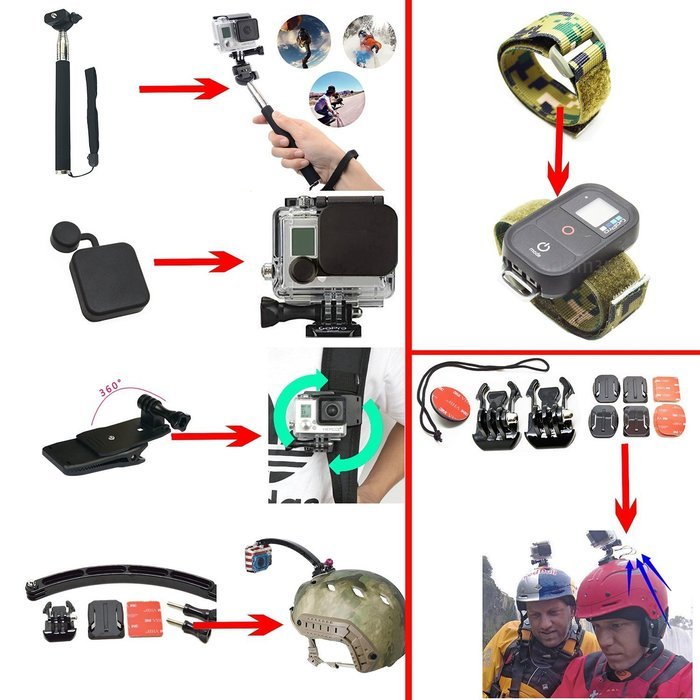 VolksPro GoPro Accessories Kit Great Kit Bundle for GoPro Hero 4 Hero 3+ Hero 3 2 and GoPro Hero Camera Compatible... N7