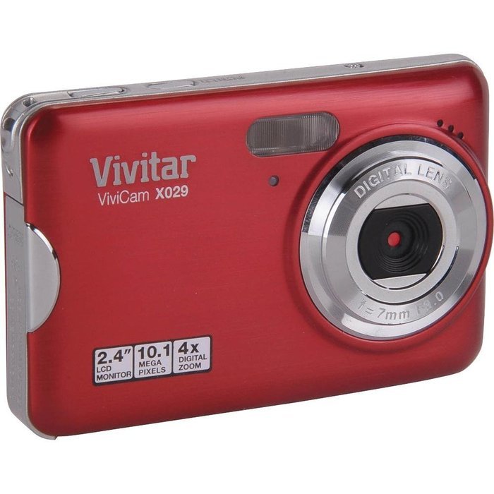 Vivitar Vivicam X029 10.1 Megapixel Digital Camera with 4x Digital Zoom and 2.4" Viewing Screen - Strawberry finish