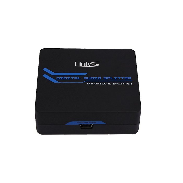LinkS TOSLINK Digital Optical Audio Splitter 1x3 One Input to Three Outputs (1X3 Audio splitter) N8