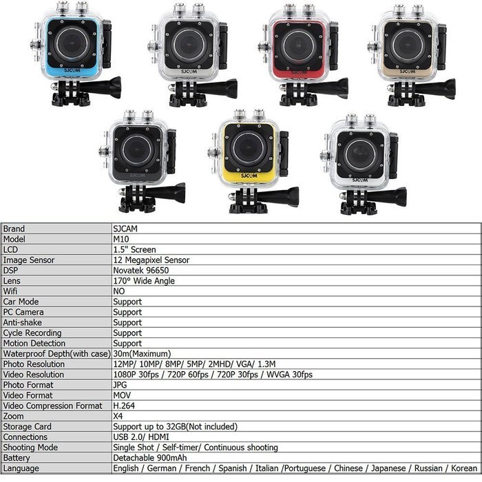 SJCAM M10 Sport Camera 1080P Full HD Waterproof Mini Outdoor Action Camera N16