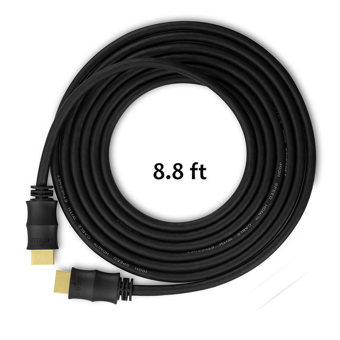 Perlegear High-speed HDMI Cable - 8.8ft Flexible HDMI Cable with Ethernet Supports 3D, 4K, Audio Return N5
