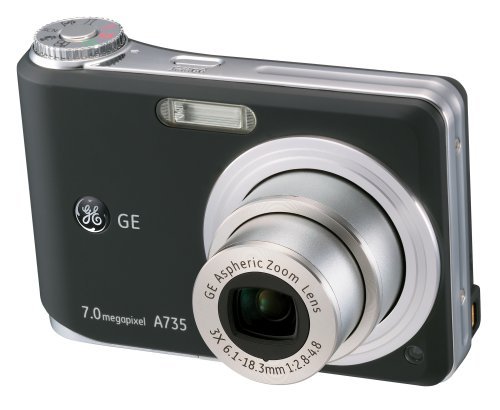 GE-A735 7MP Digital Camera with 3X Optical Zoom (Black) N4
