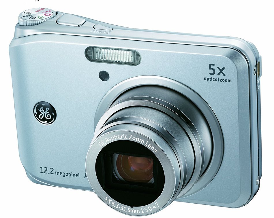 GE A1250-BK 12MP Digital Camera with 5X Optical Zoom and 2.5 Inch LCD with Auto Brightness - Black