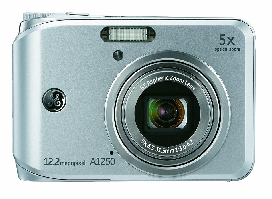 GE A1250-BK 12MP Digital Camera with 5X Optical Zoom and 2.5 Inch LCD with Auto Brightness - Black N2