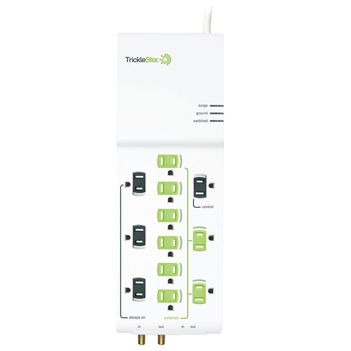 TrickleStar 12 Outlet Advanced PowerStrip, 4320 Joules, Coax + RJ11 Secondary Protection, 4 foot cord N2