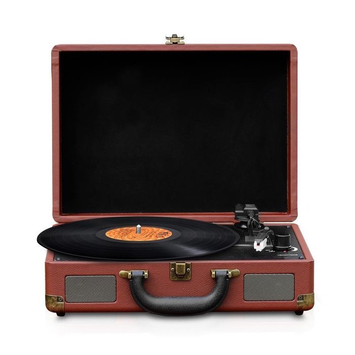 Pyle Bluetooth Speakers Turntable,Brown (PVTTBT9BR) N3